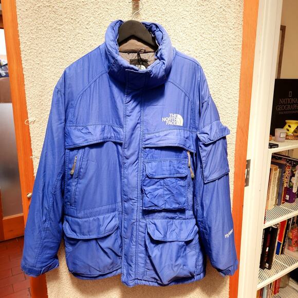 VTG 90's THE NORTH FACE Coldworks Blue Men’s Goose Down HyVent Parka Coat Sz M - Picture 1 of 13